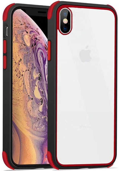 Apple iPhone Xs Max 6.5 Kenarları Renkli Pc Kılıf Kapak