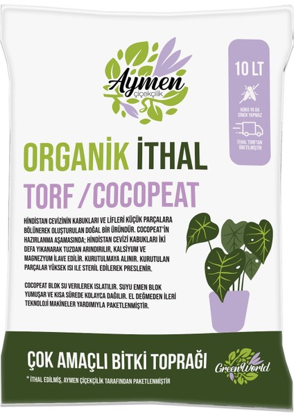 10 Litre Organik Ithal Çok Amaçlı Bitki Toprağı - Her Türlü Çiçek, Fide, Fidan, Sebze Için