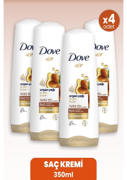 Saç Kremi Onarıcı Bakım Argan Yağı 350 Ml X 4 Adet