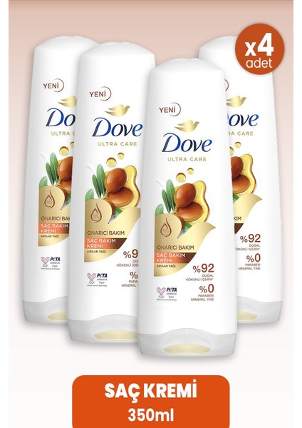 Ultra Care Saç Kremi Onarıcı Bakım Argan Yağı 350 Ml X 4 Adet
