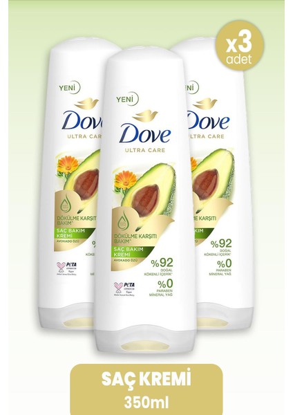 Ultra Care Saç Kremi Avokado Özü 350 Ml X 3 Adet