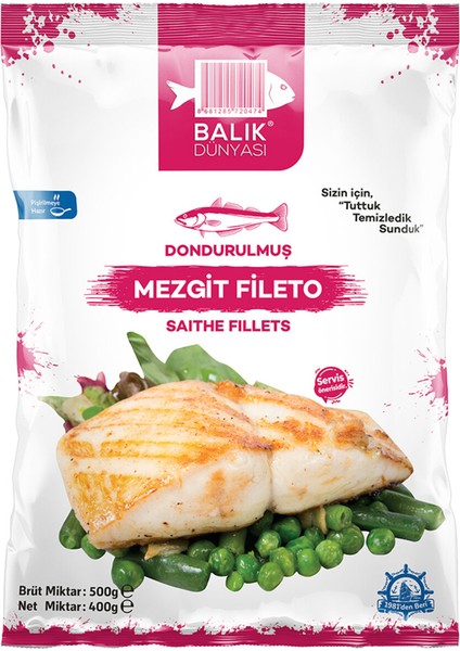 Dondurulmuş Mezgit Fileto 500 G
