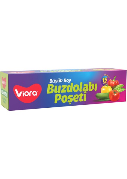 Buzdolabı Poşeti Büyük Boy 30X45 cm 15 Adet