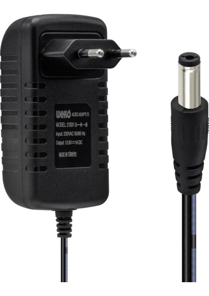 12.6 Volt - 1 Amper 5.5*2.5 Uçlu Yerli Üretim Kırmızı Yeşil Ledli Priz Tipi Şarj Adaptörü