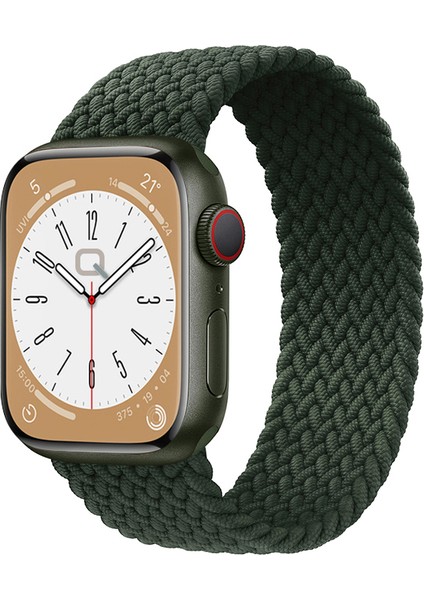 Solo Loop Örgü Kordon, Apple Watch Series SE/10/9/8/7/6/5/4/3/Ultra Uyumlu 49mm-46mm-45mm-44mm-42mm, Small, Sekoya Yeşili