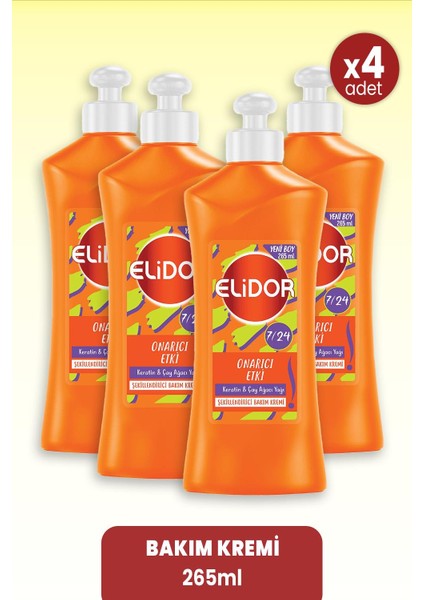 Bakım Kremi Onarıcı Etki Keratin & Çay Ağacı Yağı 265 Ml X 4 Adet