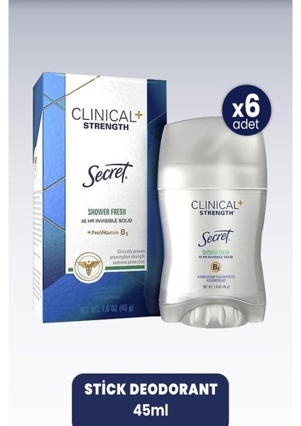 Clinical Shower Fresh Antiperspirant Deodorant 45 Gr X 6 Adet