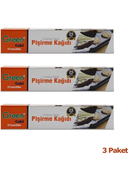 Yağlı Fırın Tepsi Pişirme Kızartma Kağıdı - 37 cm x 50 Metre - 3 Kutu