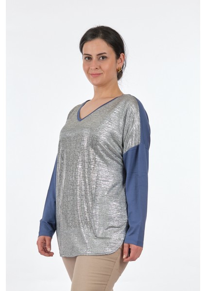 Oversize V Yaka Midi Bluz - Günlük & Şık modelleri