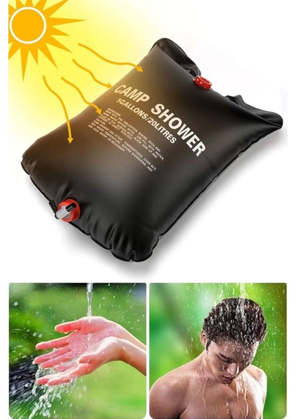Solar Güneş Enerjili 20 Litre Katlanır Kamp Duşu Portatif Duş