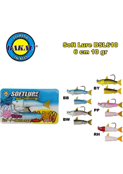 Soft Lure Bsl 610 #10G (6cm) 1+2 Set