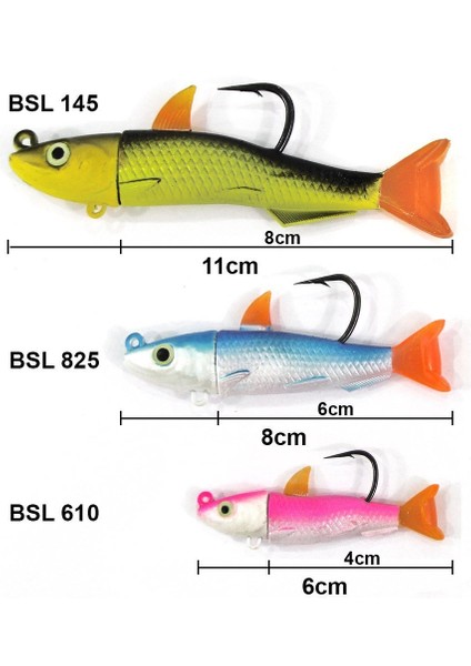 Soft Lure Bsl 610 #10G (6cm) 1+2 Set