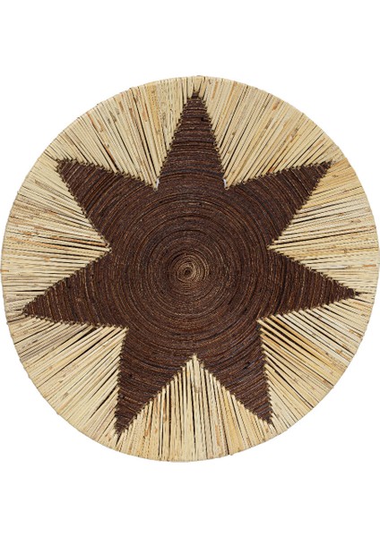 Meander Bambu Afrikan El Yapımı Yıldız Duvar Tabağı Dekoru 40cm 8910