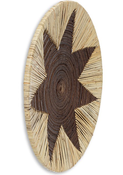 Meander Bambu Afrikan El Yapımı Yıldız Duvar Tabağı Dekoru 40cm 8910
