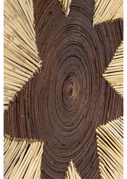 Meander Bambu Afrikan El Yapımı Yıldız Duvar Tabağı Dekoru 40cm 8910