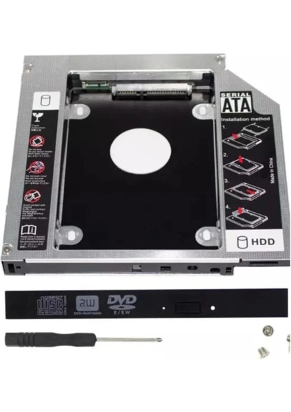 DVD CD Yuvasına Takılan Kızak SSD HDD Kutusu 9.5mm Laptop Notebook Uyumlu 2.5" SSD Takılabilir
