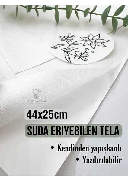 Suda Eriyebilen Yapışkanlı Tela 44 x 25 cm