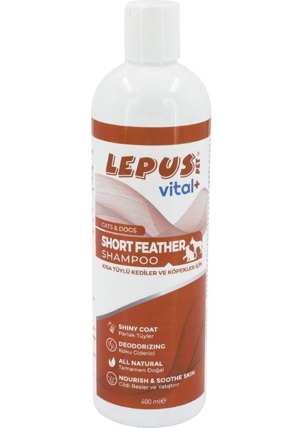 Kedi ve Köpek Şampuanı Lepus Vital+ Kısa Tüyler Için 400ML