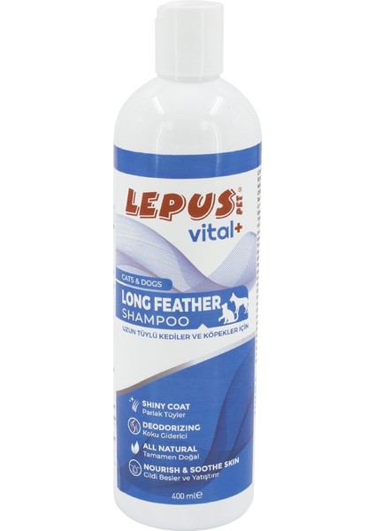 Kedi ve Köpek Şampuanı Lepus Vital+ Uzun Tüyler Için 400ML
