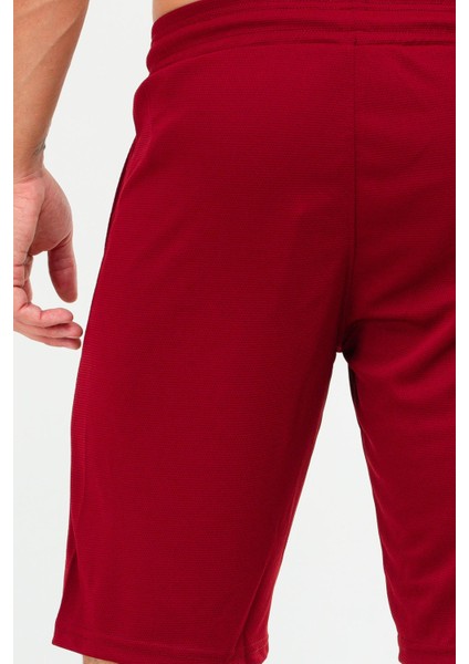 Bordo Regular Fit Örgü Desen Micro Fermuarlı Cep Erkek Şort - XE0213