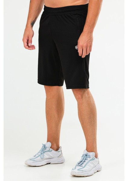 Siyah Regular Fit Örgü Desen Micro Fermuarlı Cep Erkek Şort - XE0213 fiyatları