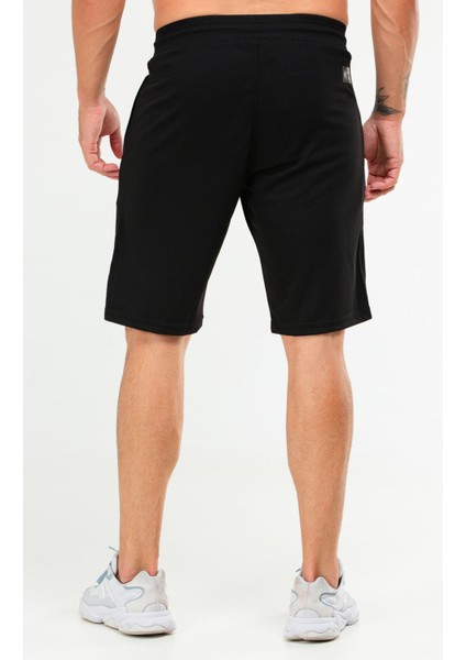 Siyah Regular Fit Örgü Desen Micro Fermuarlı Cep Erkek Şort - XE0213 fırsatları