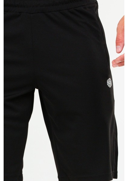 Siyah Regular Fit Örgü Desen Micro Fermuarlı Cep Erkek Şort - XE0213 indirimleri