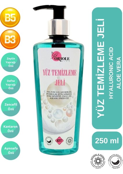 Doğal Yüz Temizleme Jeli - Aloe Vera, Kantaron, B5 B3 Vitamin, Hyaluronik Asit