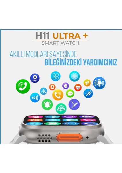 Watch H11+ Ultra Plus Vidalı Sürekli Açık (Kadran) Ekran Hd 49MM Akıllı Saat