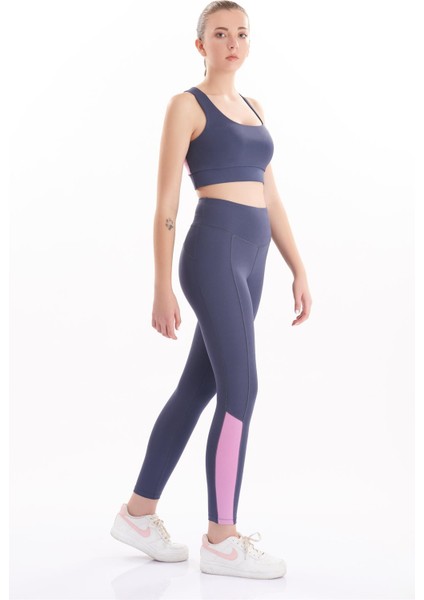 Kadın Yüksek Bel Toparlayıcı Parçalı Spor Tayt 7118 modelleri