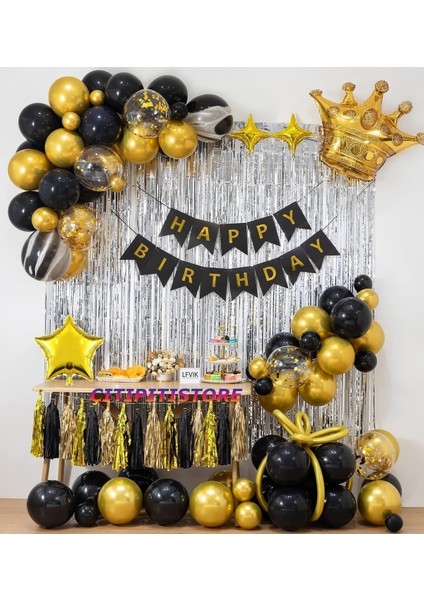 Çıtıpıtıstore Kral Taçlı Doğum Günü Balon Set