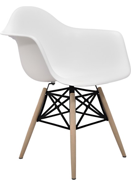 Kolçaklı Beyaz Eames Plastik Kafesli Sandalye - 4 Adet - Cafe Balkon Mutfak Sandalyesi fiyatları