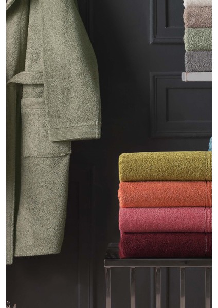 New Soho Açık Haki Şal Yaka XL Beden %100 Pamuk Bornoz modelleri