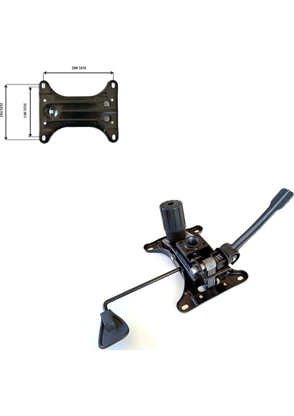 Ofis Büro Çalışma Koltuğu Için Çift Kol Metal Şase Tilt Mekanizma (15X20CM) Yedek Parça