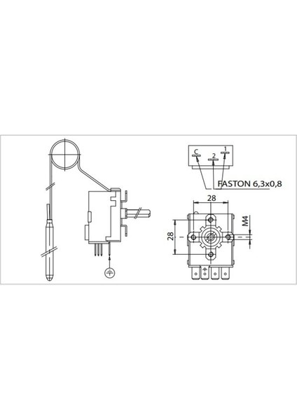 TR2/540359 (0-90°c) 150 cm Isıtıcı Termostat-Çift Kontaklı Italyan