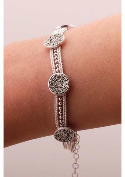 Anadolu Motifli Hasır Elişi Gümüş Bileklik 4326 fiyatları
