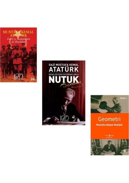 Nutuk - Kumandan Ile Hasbihal - Geometri Atatürk'ün Yazdığı Kitaplar 3 Kitap Set - Gazi Mustafa Kemal Atatürk