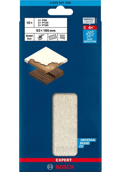 Expert M480 Zımpara Ağı Seti 93 x 186 mm 10 Parça