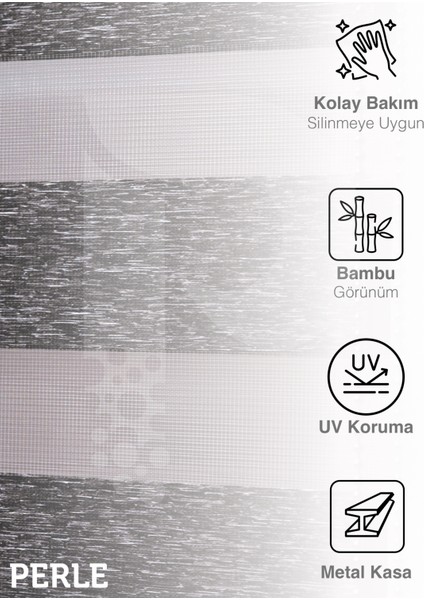 Koyu Gri Renk Bambu Stor Alüminyum Kasa Zebra Perde