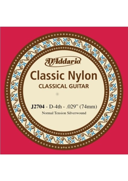 J2704 Klasik Gitar Teli Tek 4 No Re