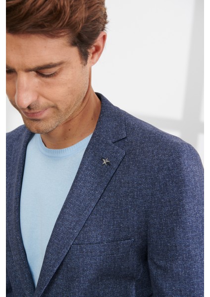 ALTINYILDIZ CLASSICS Erkek Lacivert-beyaz Slim Fit Dar Kesim Mono Yaka Desenli Seyahat Çantalı Takım Elbise fiyatları