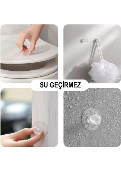 Çok Amaçlı 2li Kristal Topuz Kendinden Yapışkanlı Çekmece Kulpu Ayna Kulpu Askı Tutucu Şeffaf Askı
