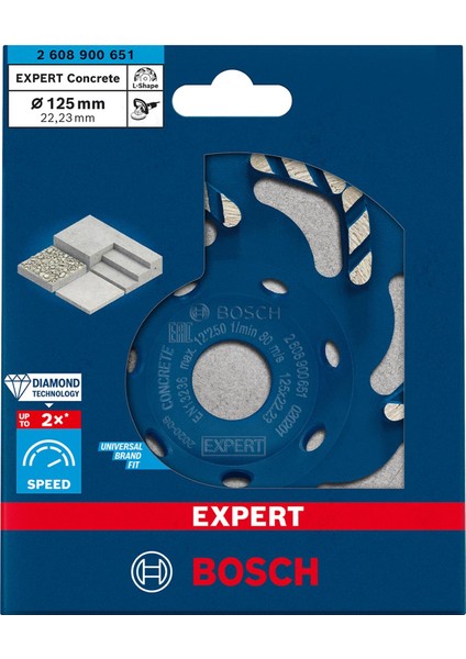 Expert Concrete Elmas Çanak Disk 125 x 22,23 x 4,5 mm