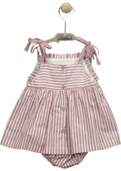 Brandy Kids Çizgili Kız Bebek Elbise Bloomer Set