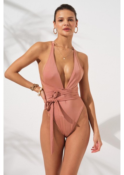 Kadın Camila Belden Çapraz Bağlamalı Bronz Mayokini 2C3T1N6O04