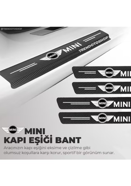 Mini Cooper Uyumlu Karbon Kapı Eşiği Folyo 4'lü Set Orijinal Hava Kanallı Ithal
