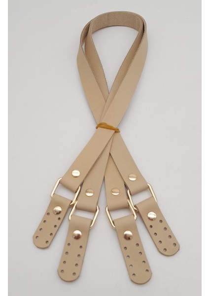 Ham Doğal Renk Karedört Model Gerçek Deri Çanta Sapı Light Gold Metal fiyatları