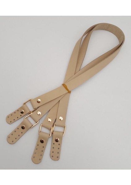 Ham Doğal Renk Karedört Model Gerçek Deri Çanta Sapı Light Gold Metal modelleri