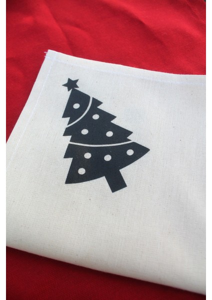 6 Adet Çam Ağacı Baskılı Keten Yılbaşı Peçetesi - Yılbaşı Dekor fiyatları