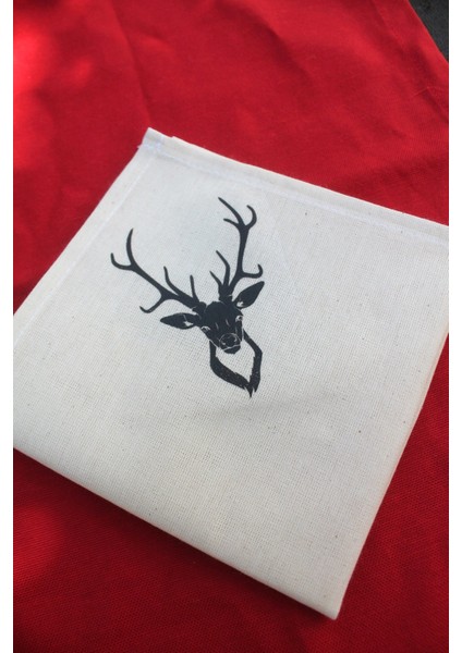 6 Adet Geyik Kafası Baskılı Keten Yılbaşı Peçetesi - Yılbaşı Dekor fiyatları